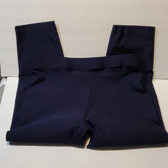 Alfred Dunner Navy Pants Size 16 Women's Flat Front Pull On Elastic Waist Blue - Picture 3 of 8